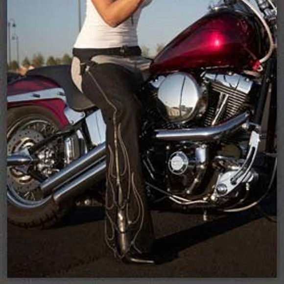 Women’s Denim Motorcycle Chaps - Picture 3 of 7